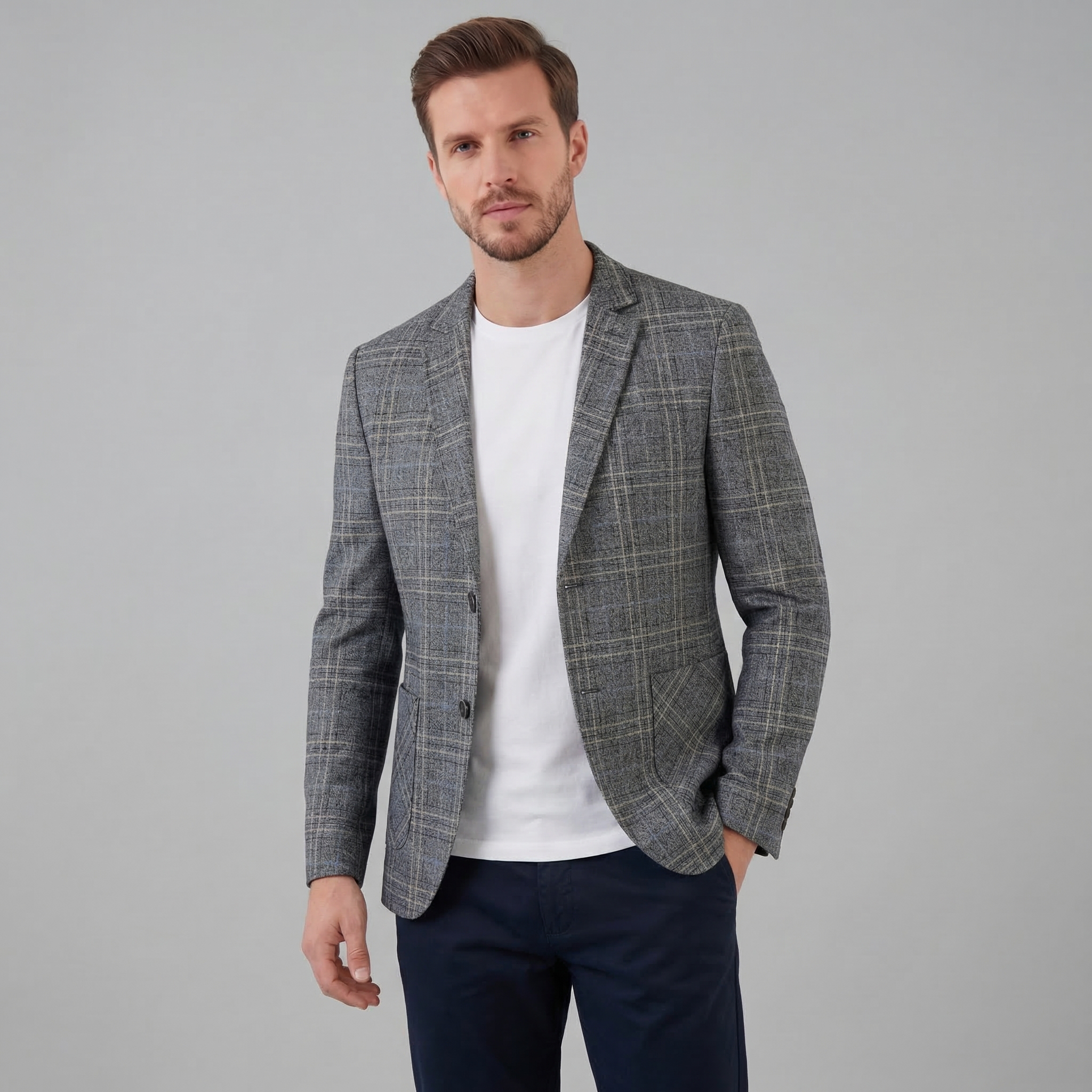 Herren Kariertes Blazerjacke