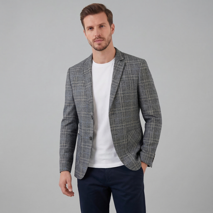 Herren Kariertes Blazerjacke