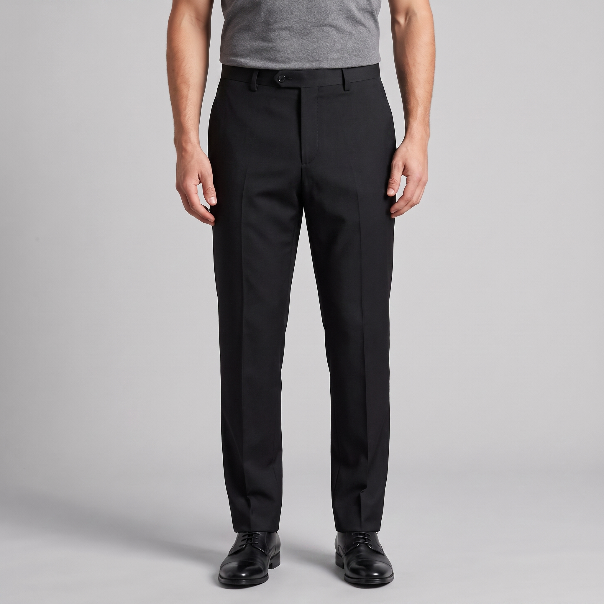 Herren Klassische Tailored Hose in Schwarz