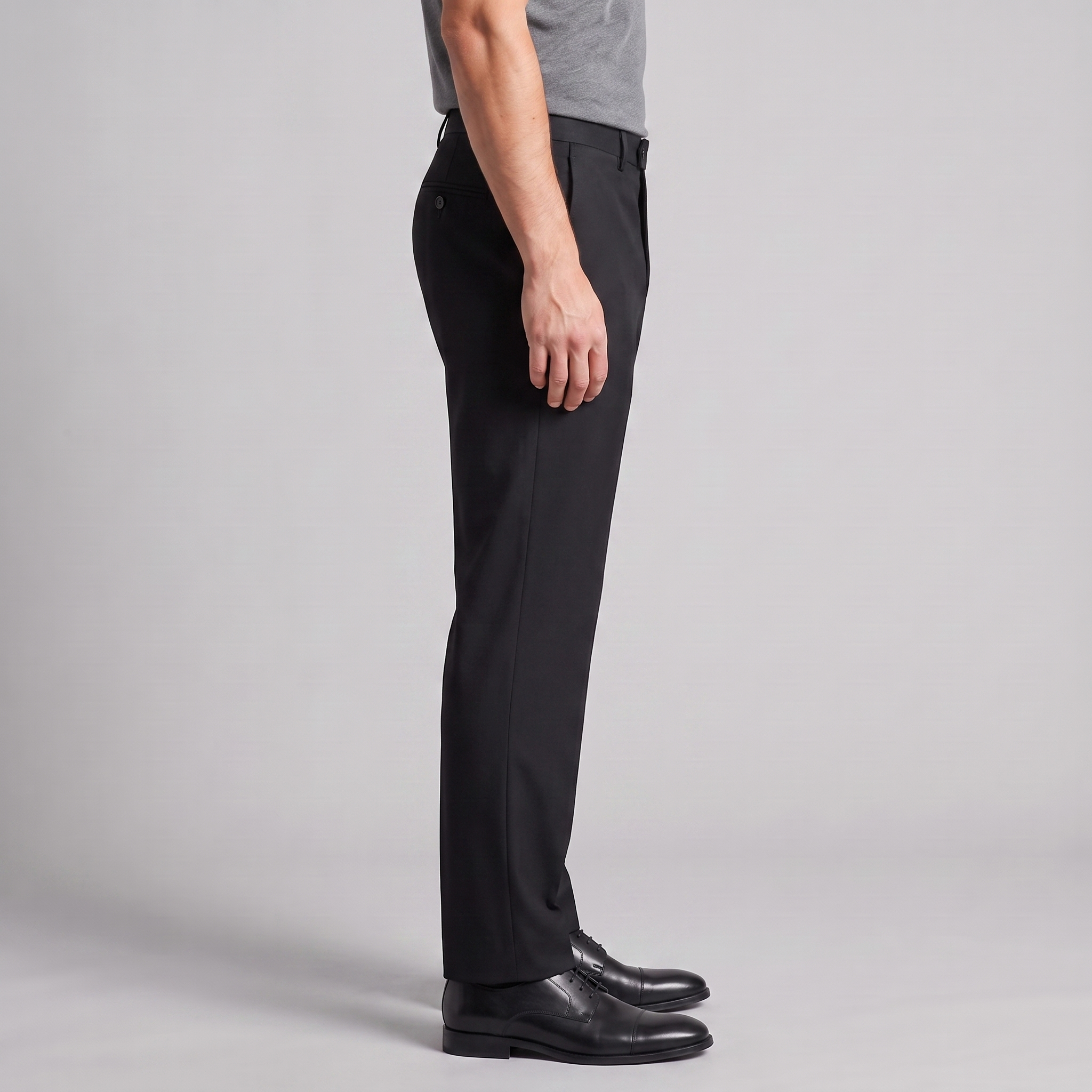 Herren Klassische Tailored Hose in Schwarz