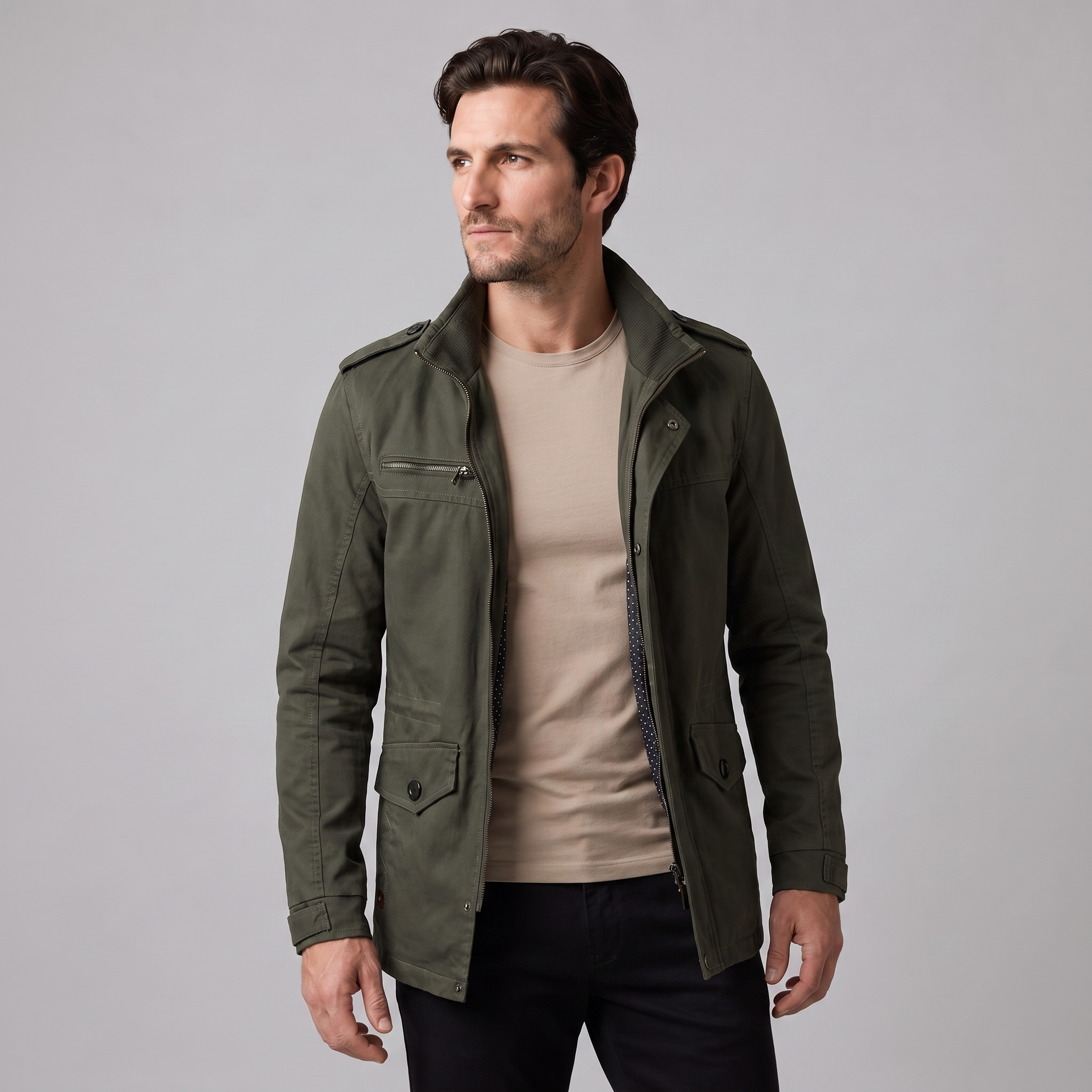 Herren Klassische Wattierte Winterjacke