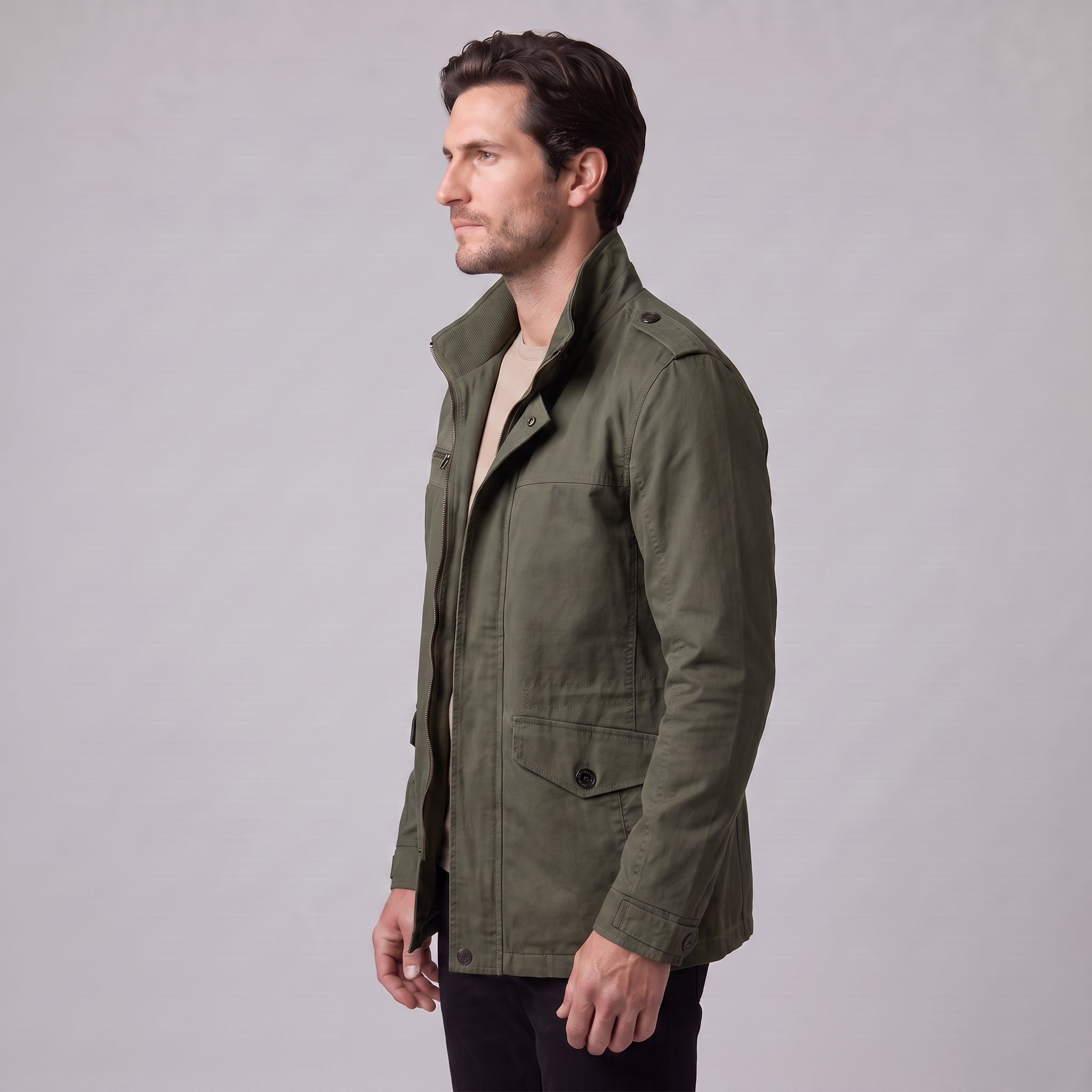Herren Klassische Wattierte Winterjacke