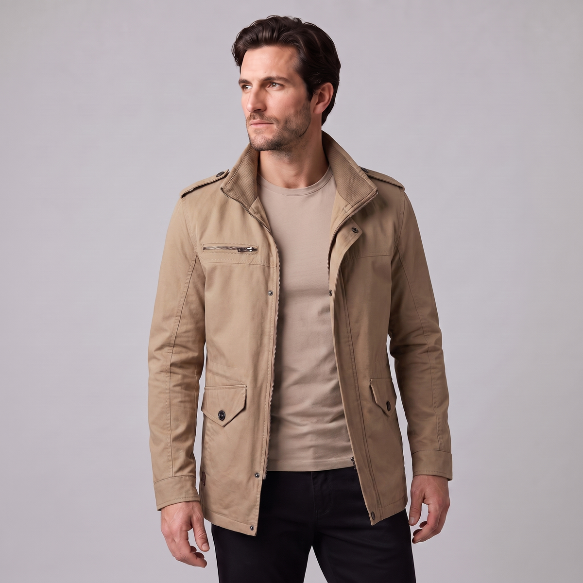 Herren Klassische Wattierte Winterjacke