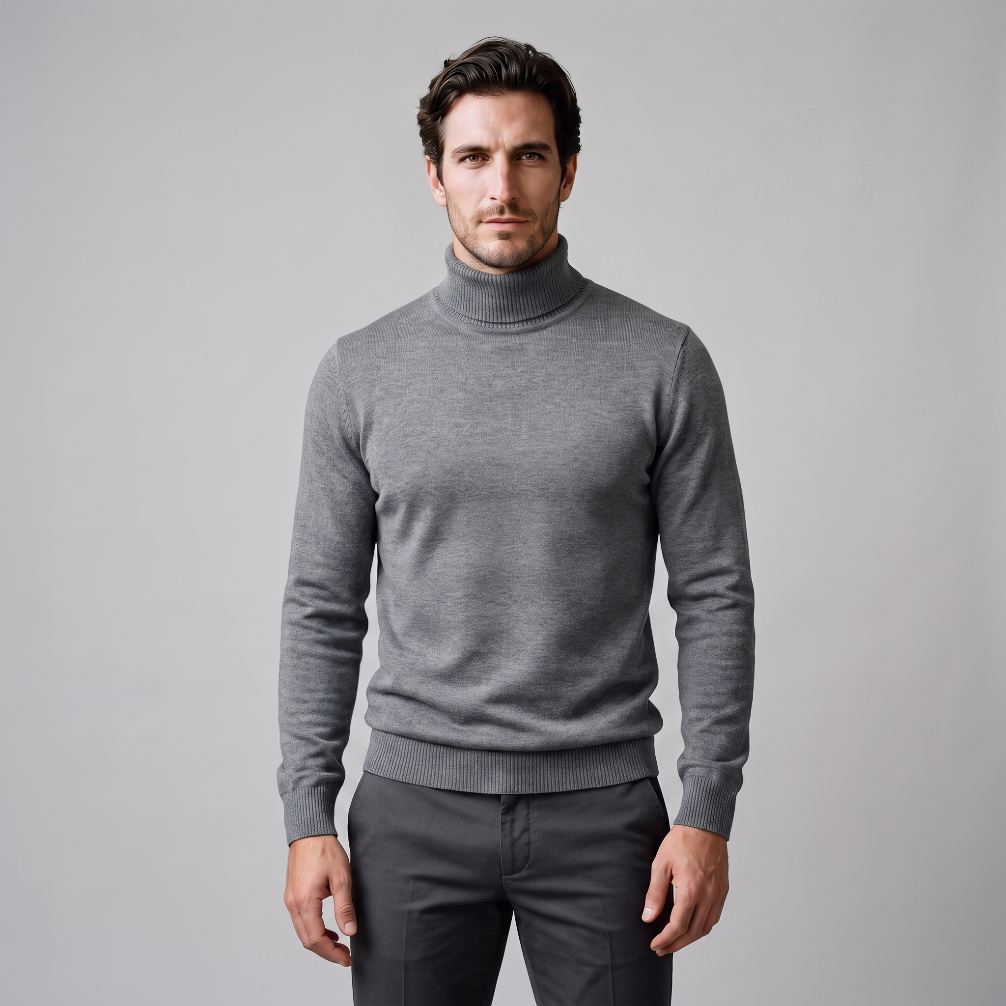 Herren Klassischer Rollkragenpullover