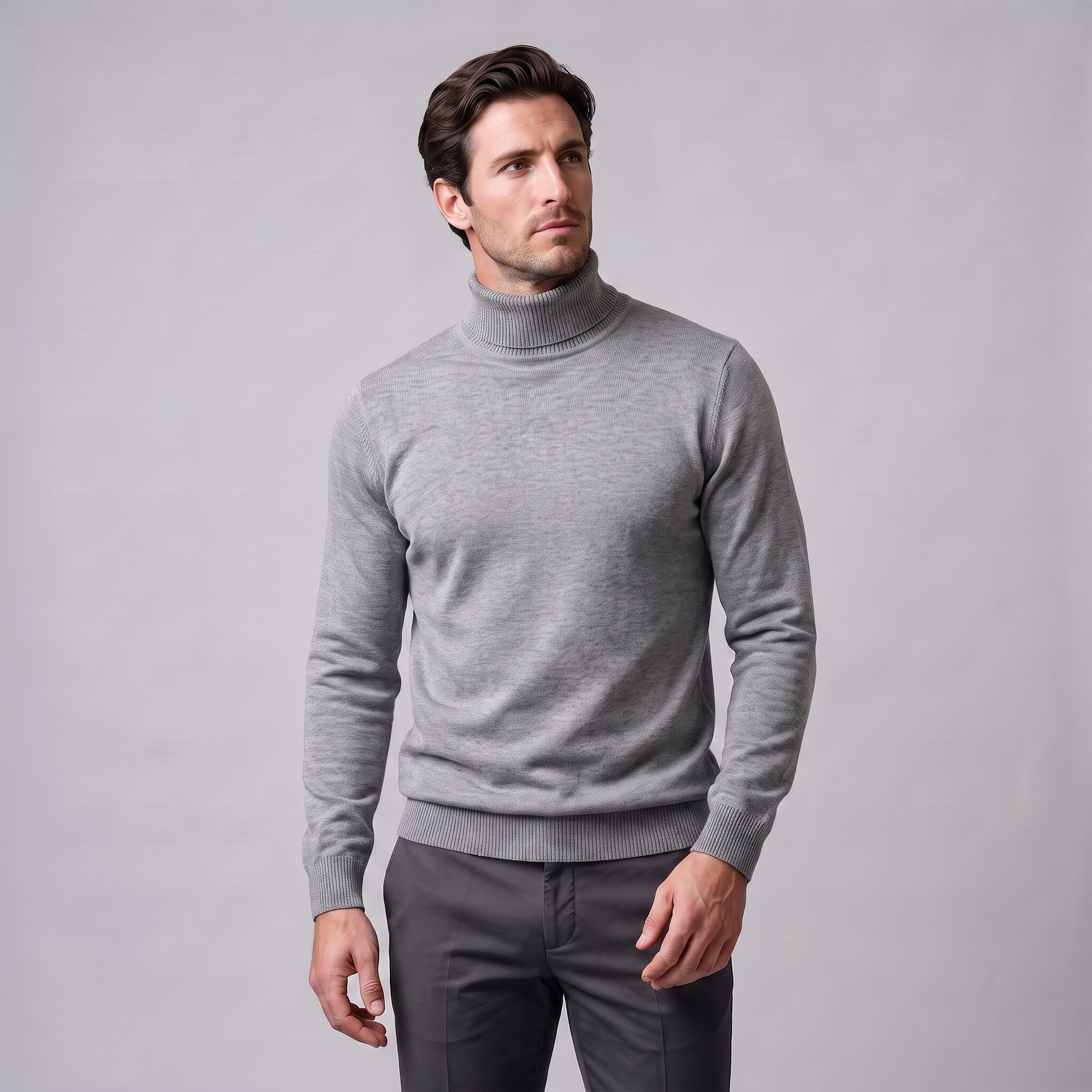 Herren Klassischer Rollkragenpullover