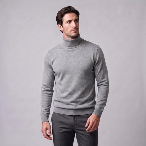 Herren Klassischer Rollkragenpullover
