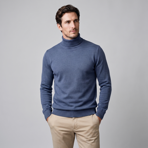 Herren Klassischer Rollkragenpullover