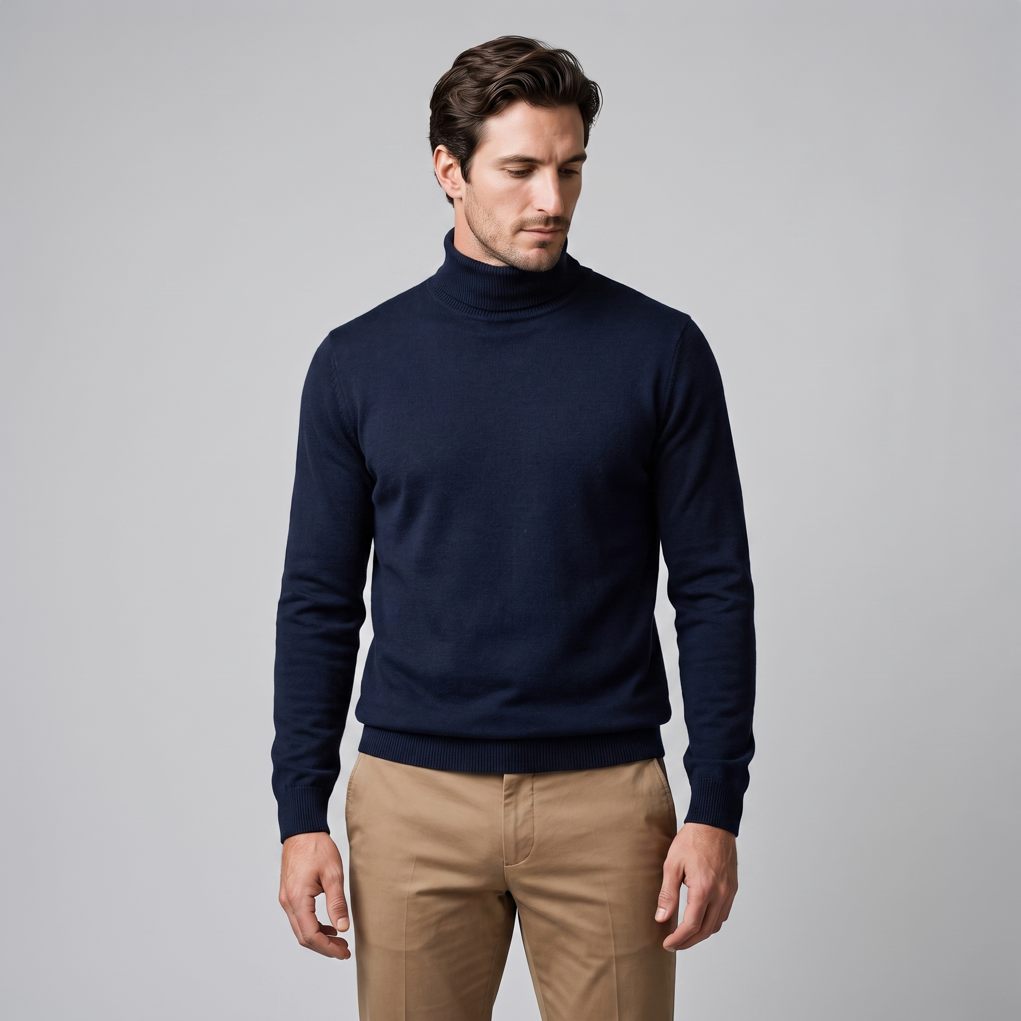 Herren Klassischer Rollkragenpullover