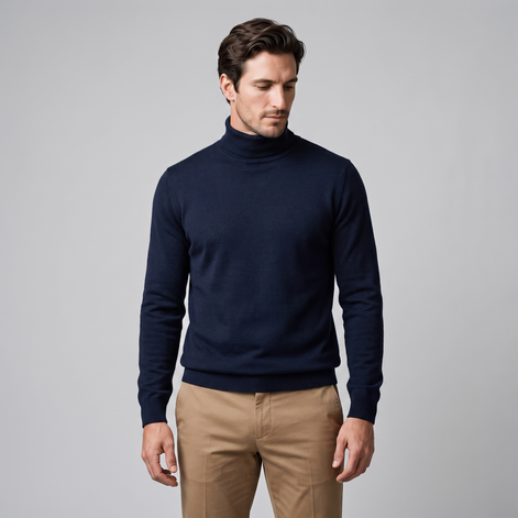 Herren Klassischer Rollkragenpullover