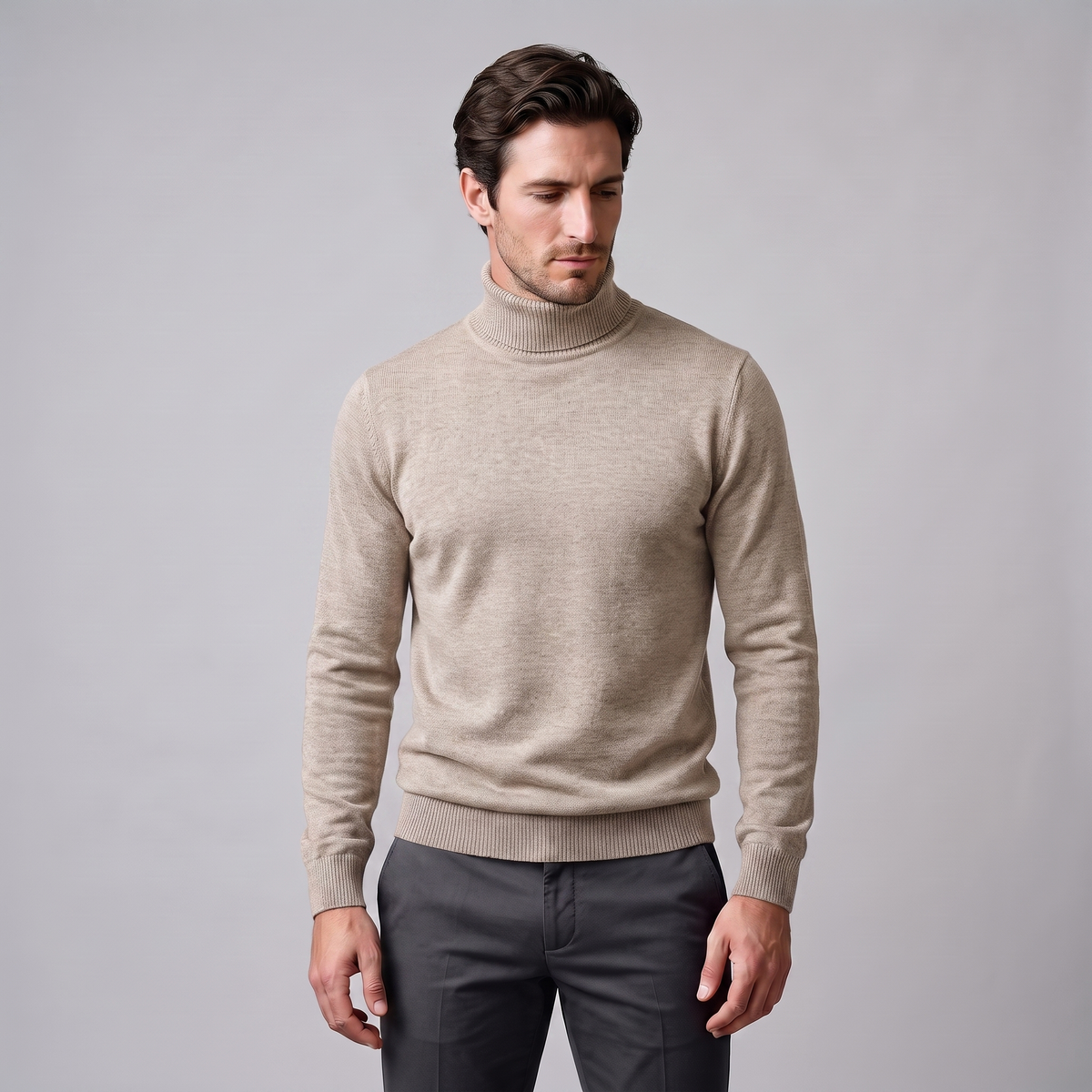 Herren Klassischer Rollkragenpullover