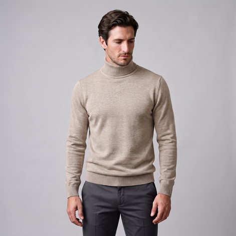 Herren Klassischer Rollkragenpullover