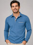 Herren Langarm Polohemd Klassisch Elegant