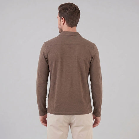 Herren Langarm Poloshirt Moderner Schnitt