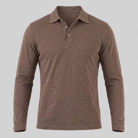 Herren Langarm Poloshirt Moderner Schnitt