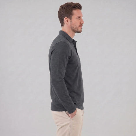 Herren Langarm Poloshirt Moderner Schnitt