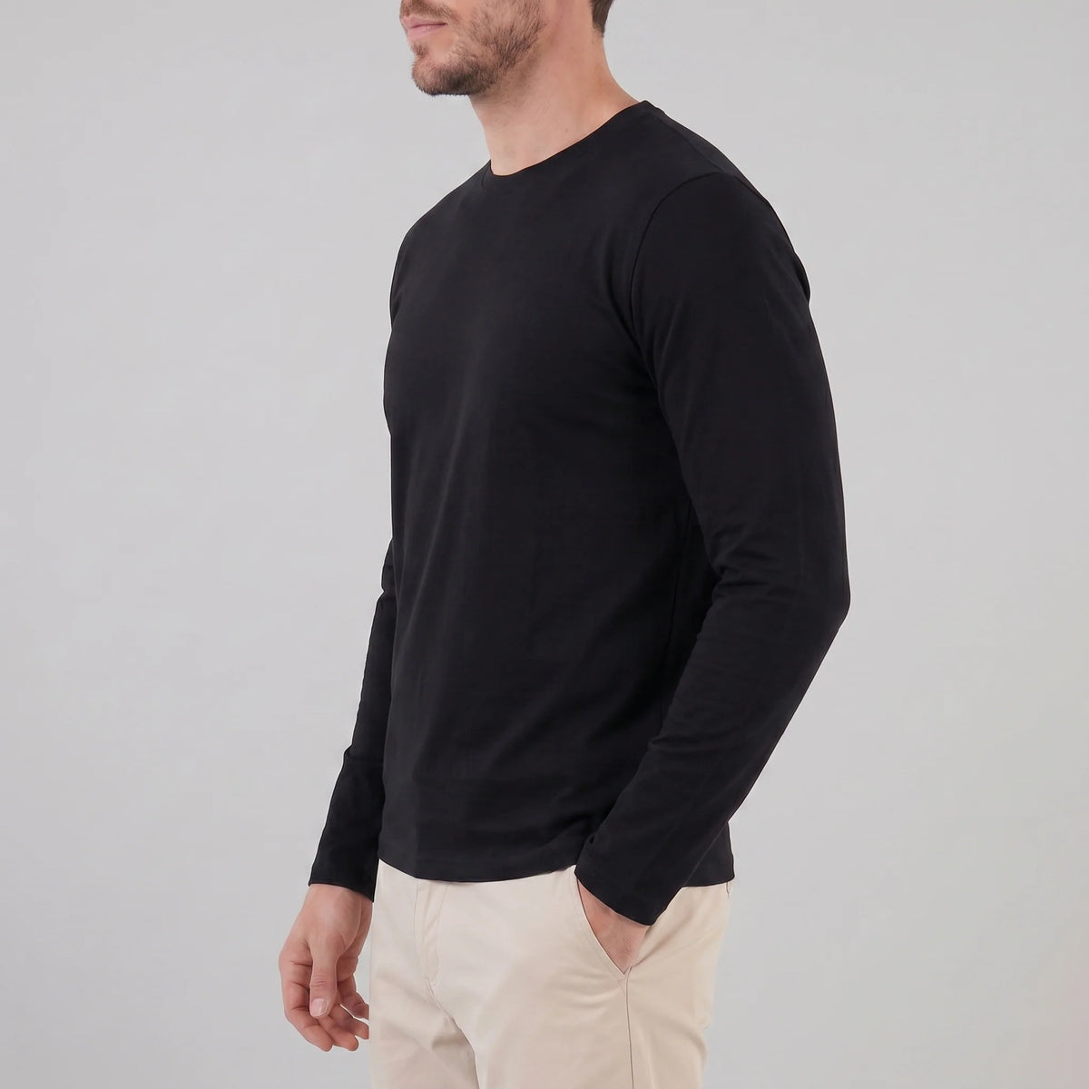 Herren Langarmpullover mit Rundhalsausschnitt