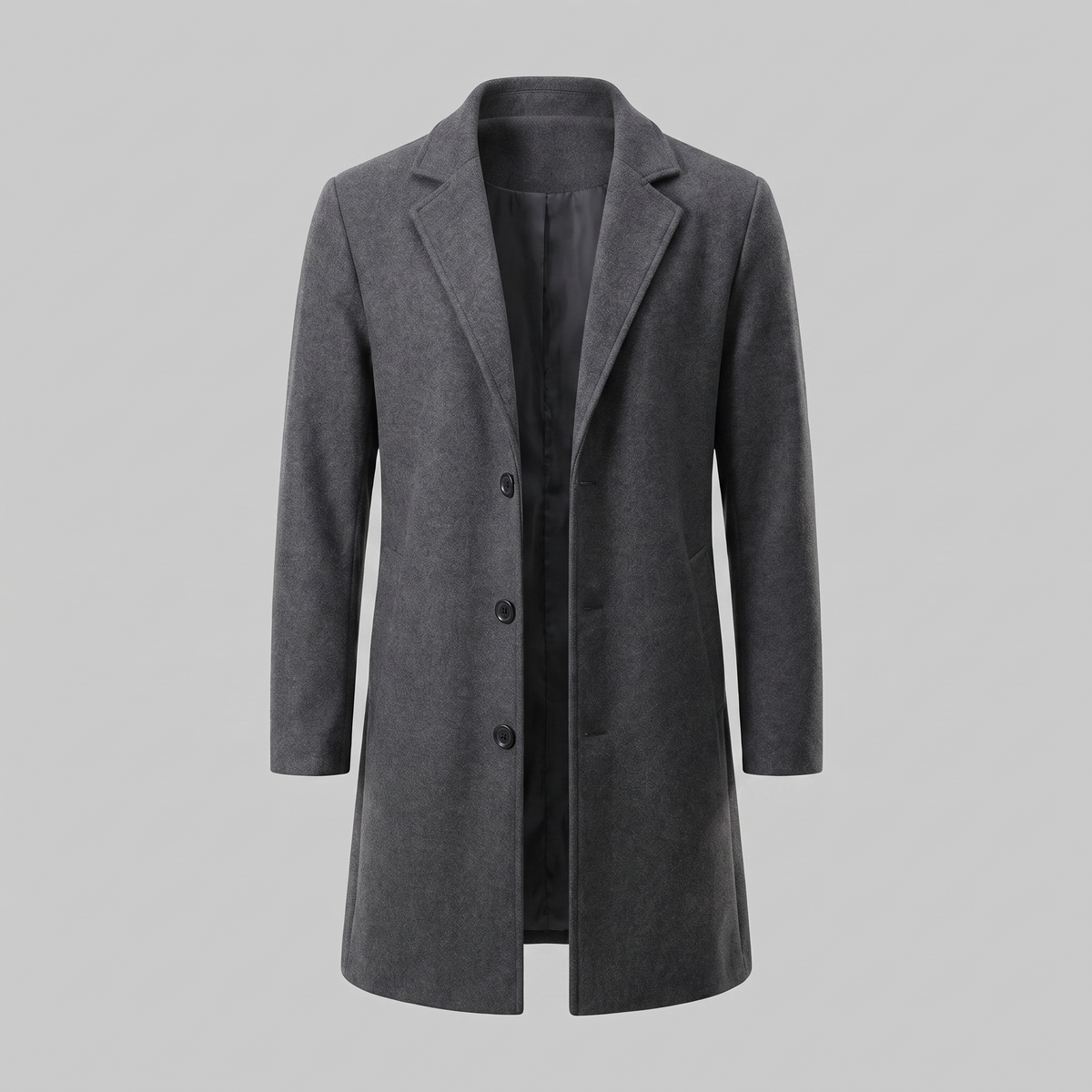 Herren Langer Mantel in Anthrazit