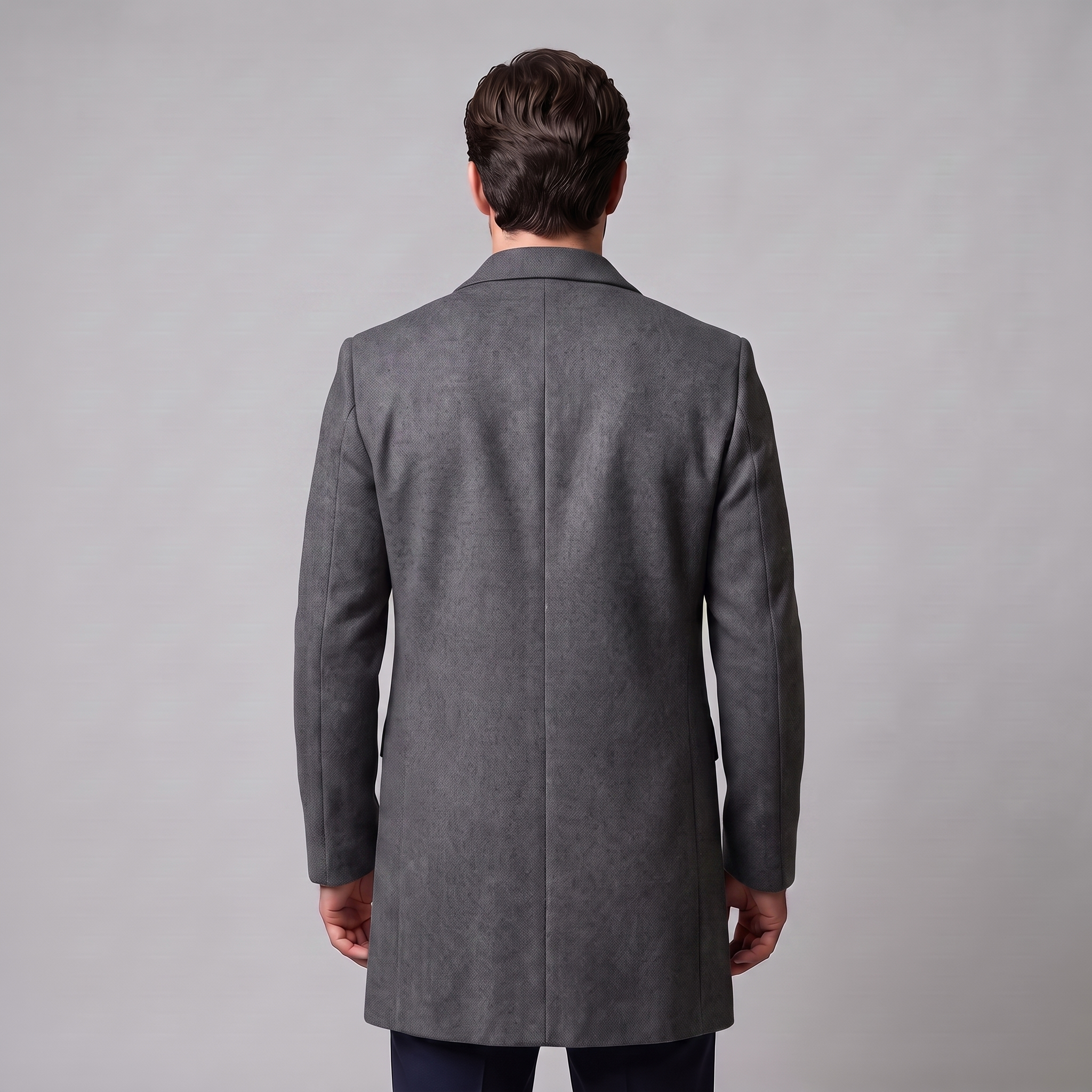 Herren Langer Mantel in Anthrazit