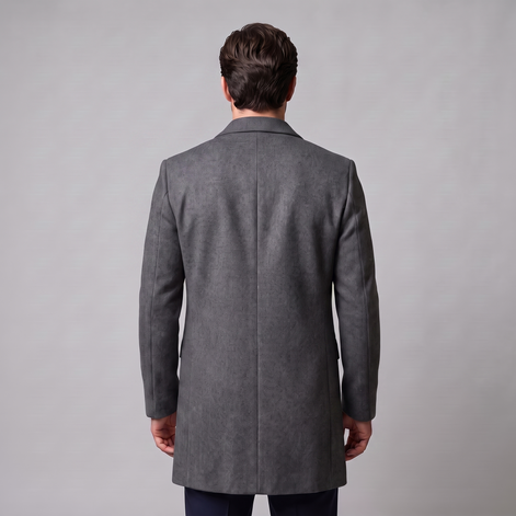 Herren Langer Mantel in Anthrazit