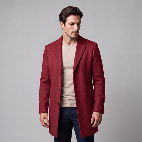 Herren Langer Mantel in Anthrazit