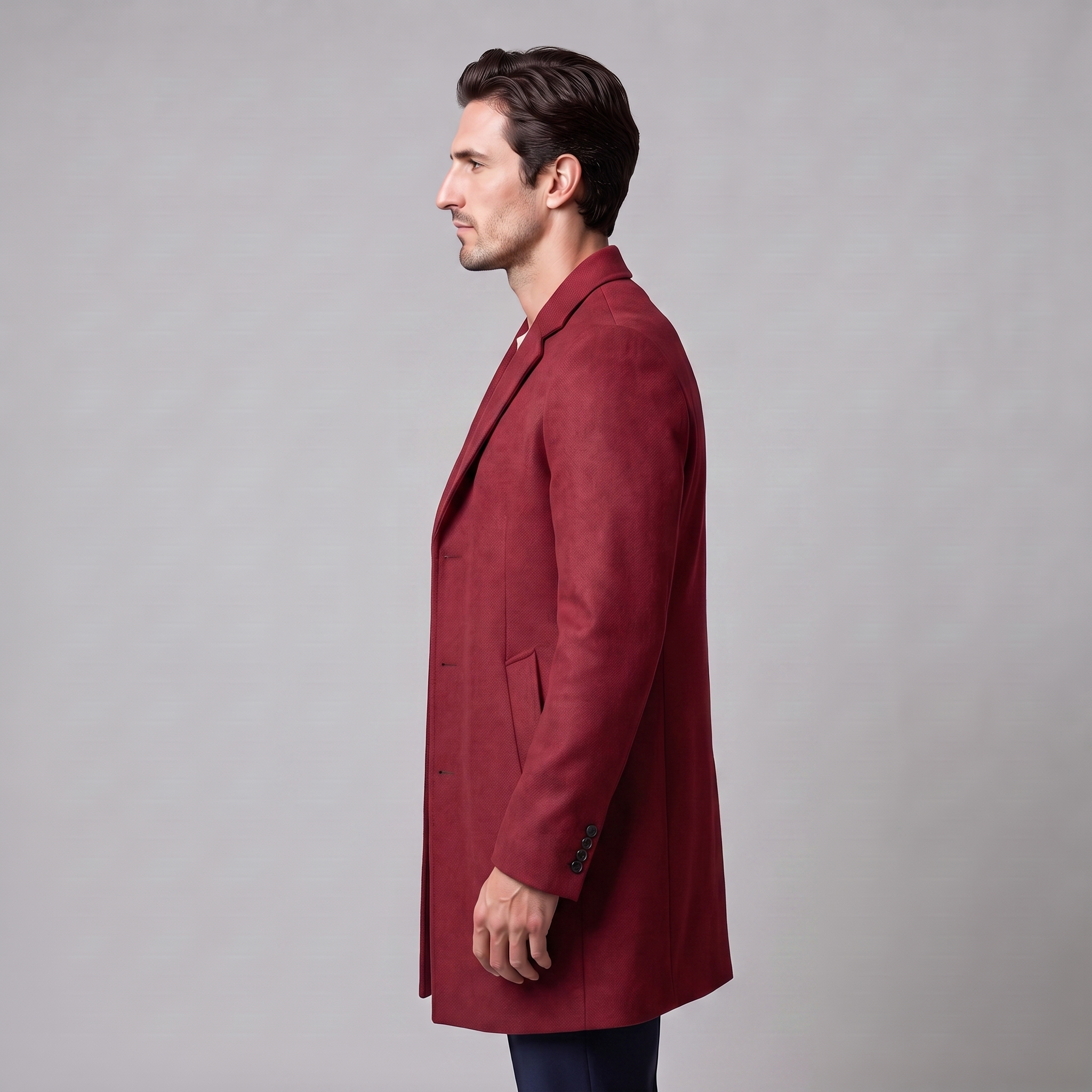 Herren Langer Mantel in Anthrazit