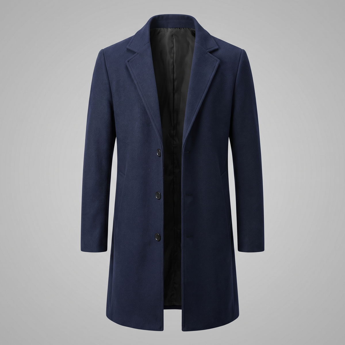 Herren Langer Mantel in Anthrazit