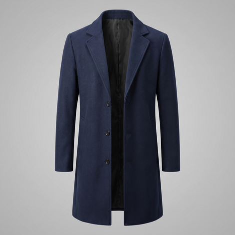 Herren Langer Mantel in Anthrazit