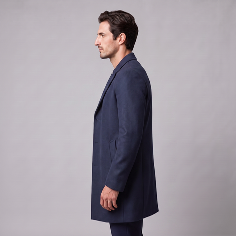 Herren Langer Mantel in Anthrazit