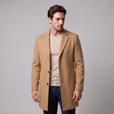Herren Langer Mantel in Anthrazit