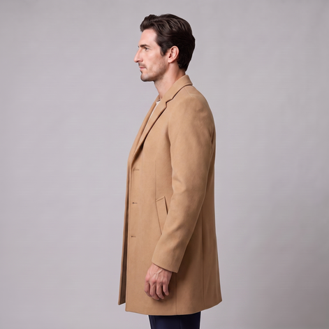 Herren Langer Mantel in Anthrazit