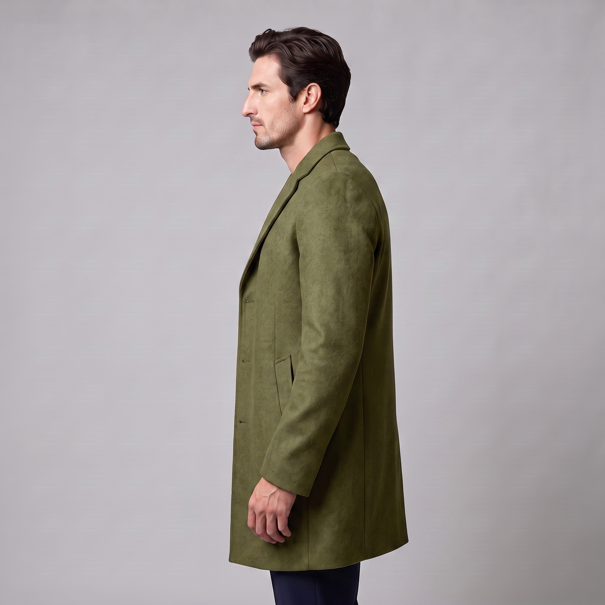 Herren Langer Mantel in Anthrazit