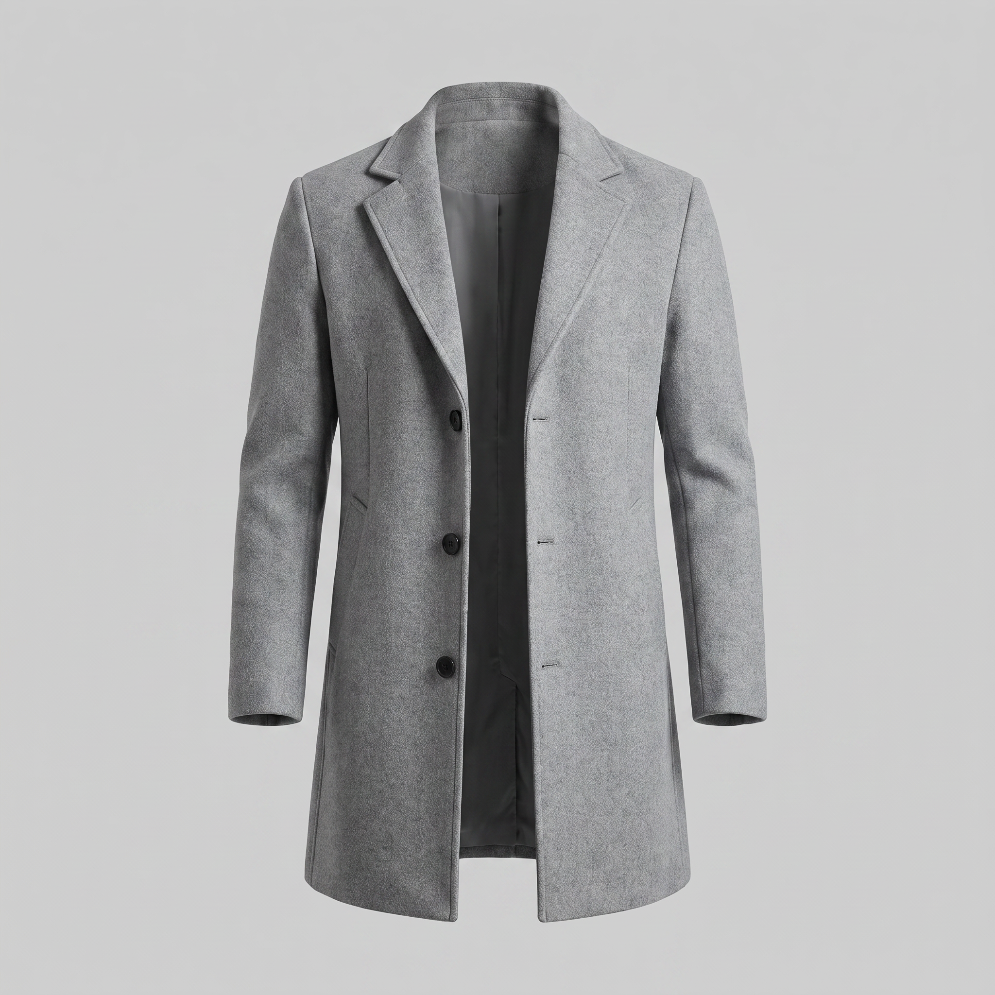 Herren Langer Mantel in Anthrazit