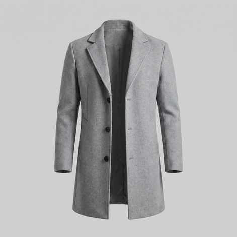 Herren Langer Mantel in Anthrazit