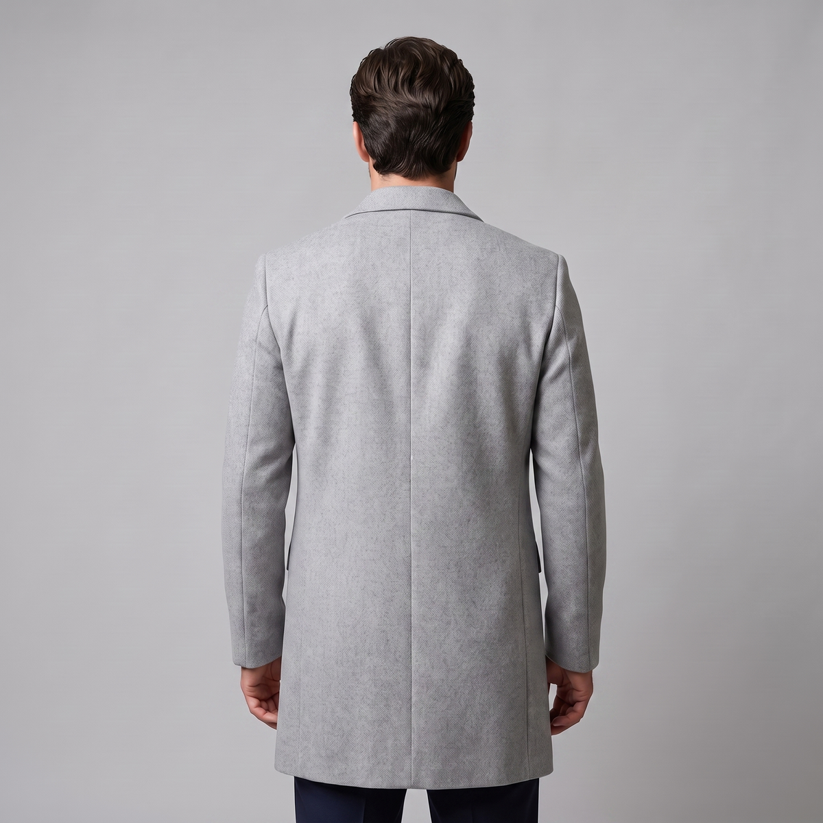 Herren Langer Mantel in Anthrazit