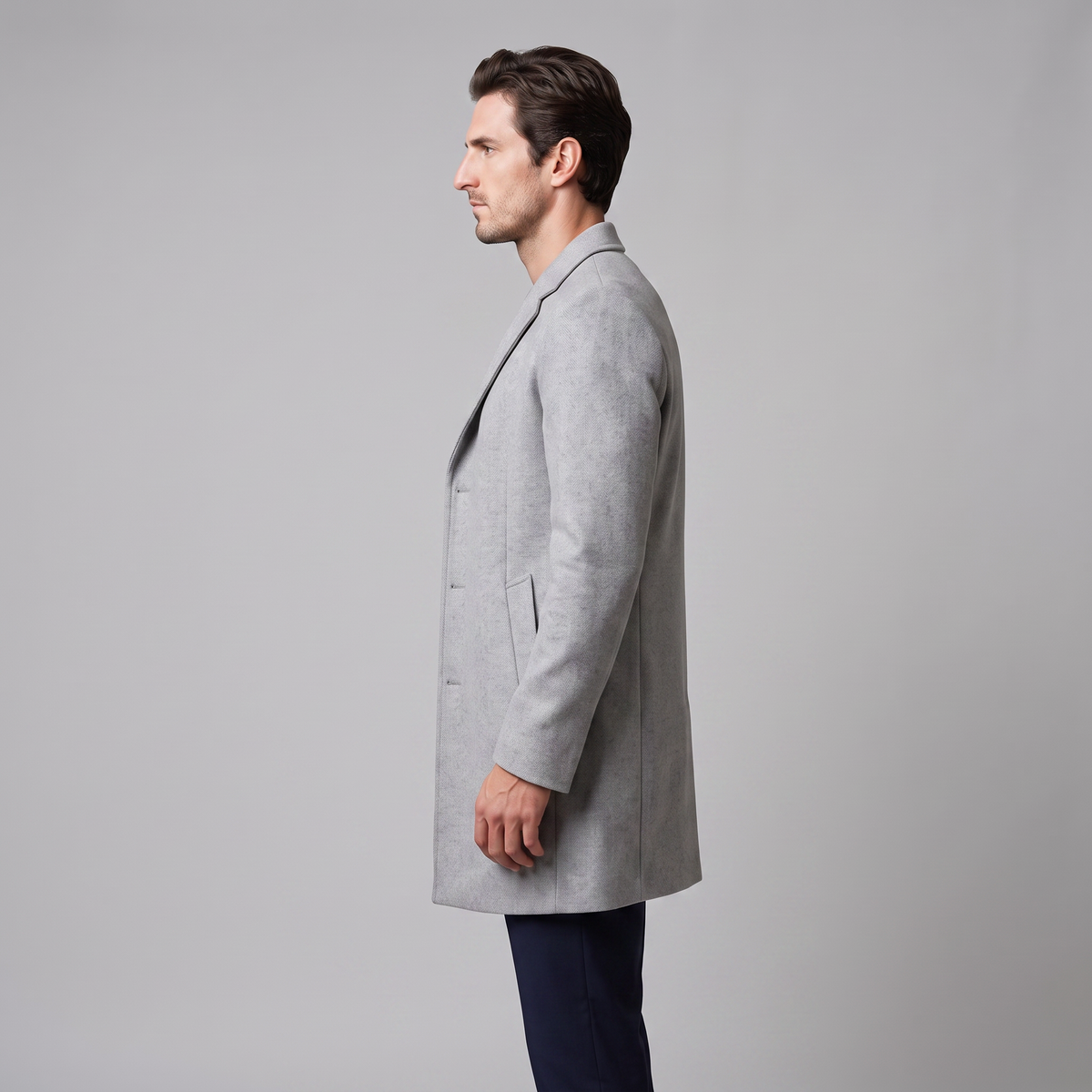 Herren Langer Mantel in Anthrazit