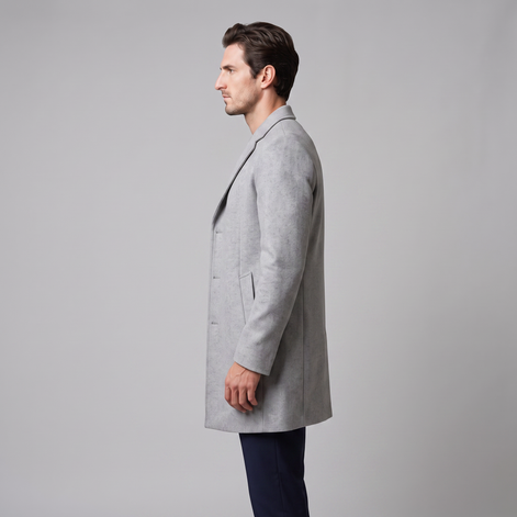 Herren Langer Mantel in Anthrazit