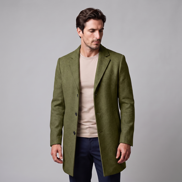 Herren Langer Mantel in Anthrazit