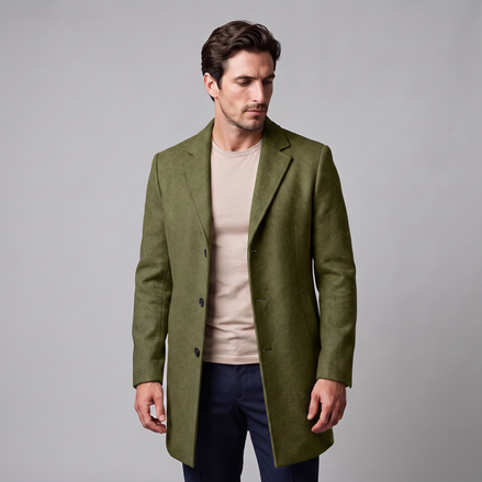 Herren Langer Mantel in Anthrazit