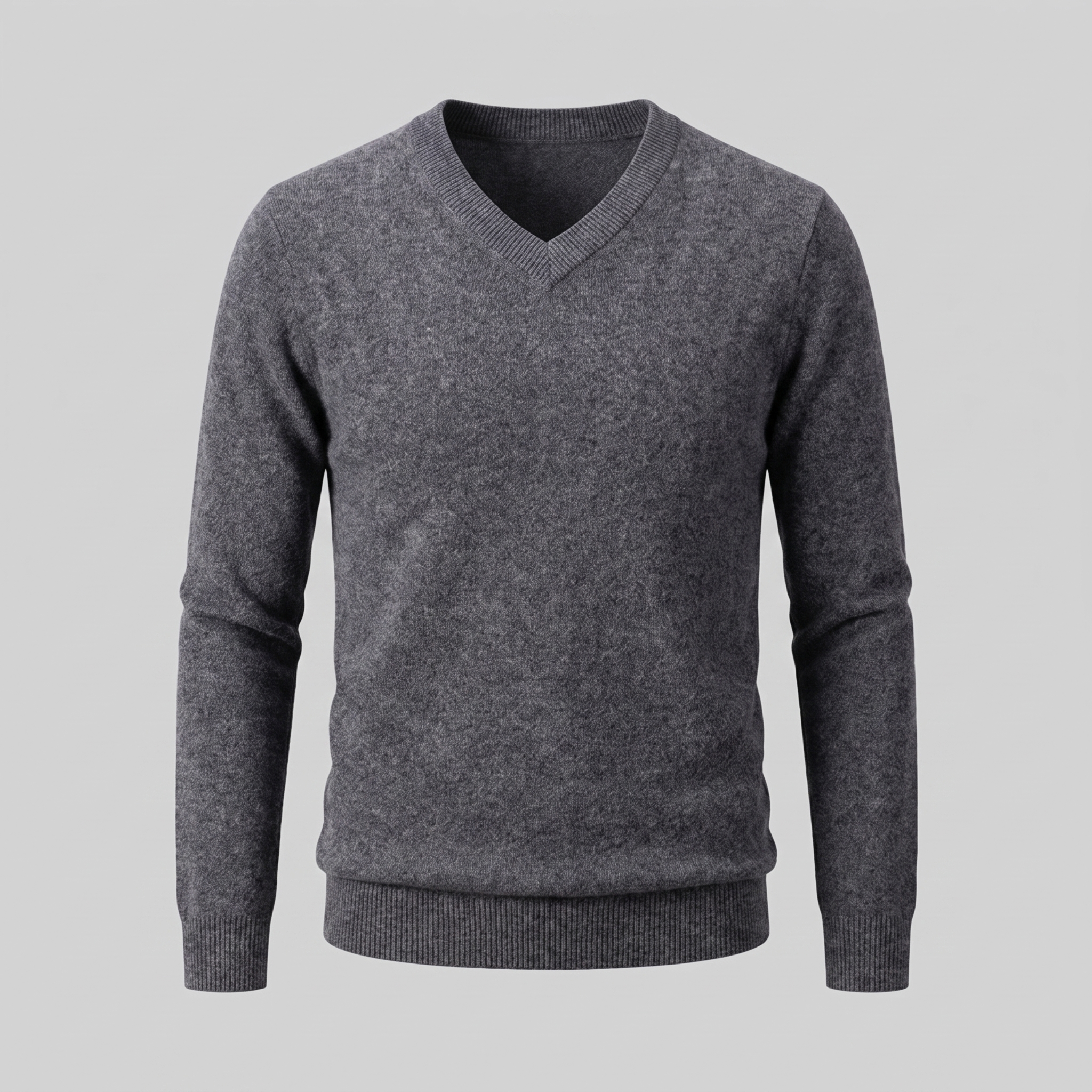 Herren Lässiger Langarm-Pullover mit V-Ausschnitt