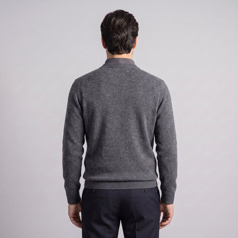 Herren Lässiger Langarm-Pullover mit V-Ausschnitt