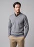 Herren Lässiger Langarm-Pullover mit V-Ausschnitt