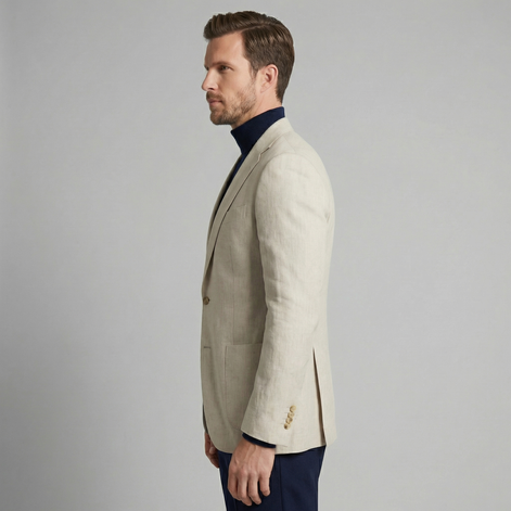 Herren Lässiger Leinen Blazer Jacke