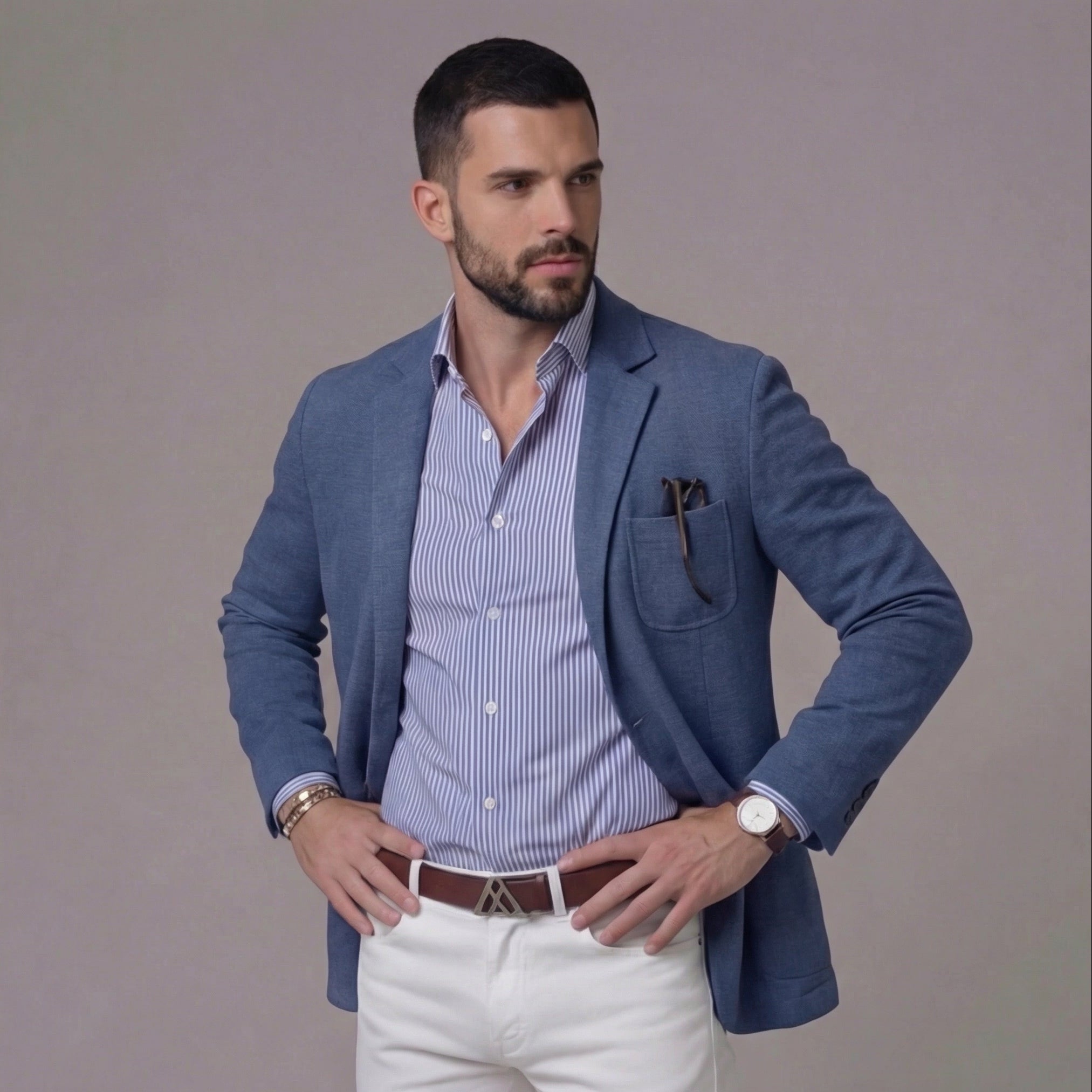 Herren Lässiger Leinenblazer