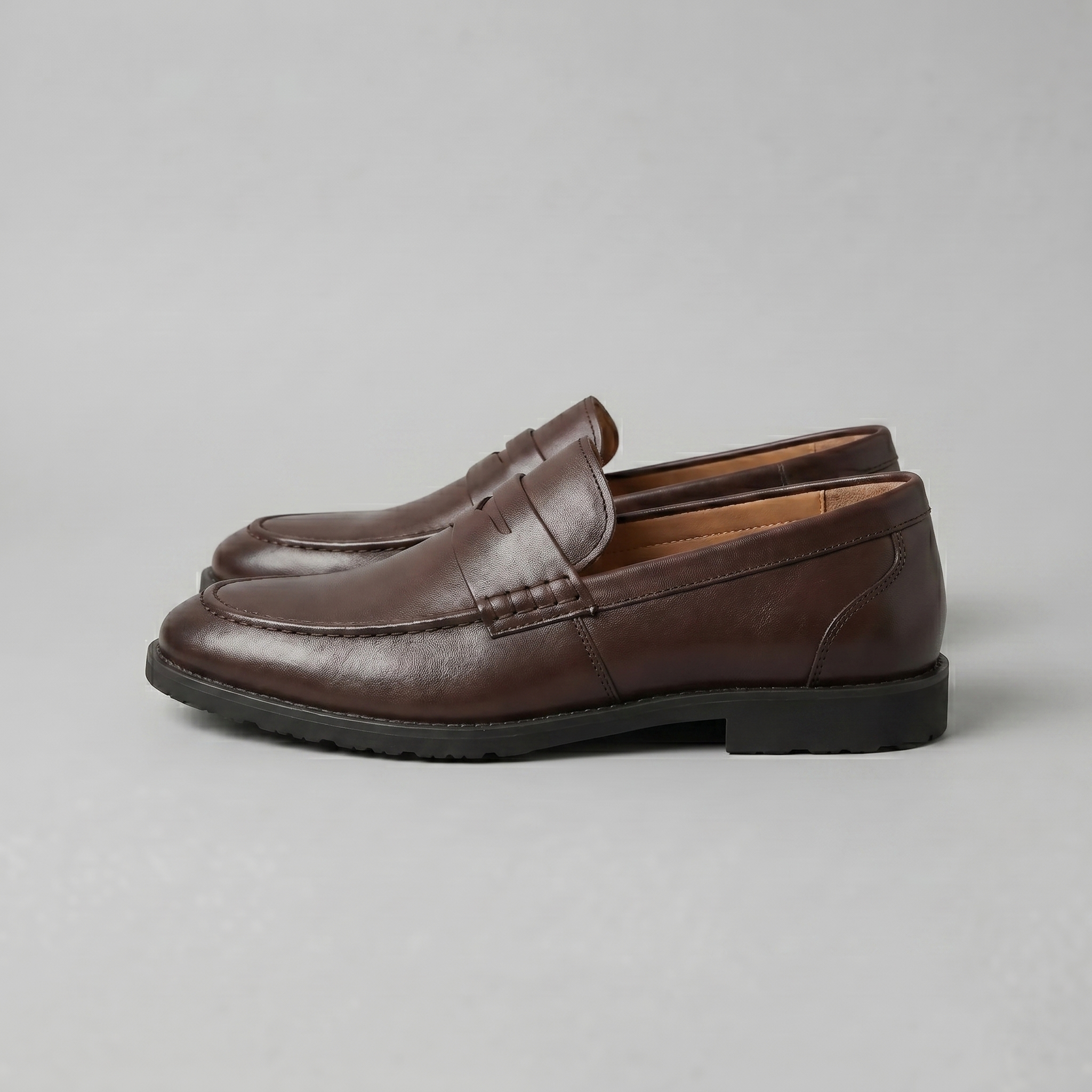 Herren Leder-Look Penny-Loafer