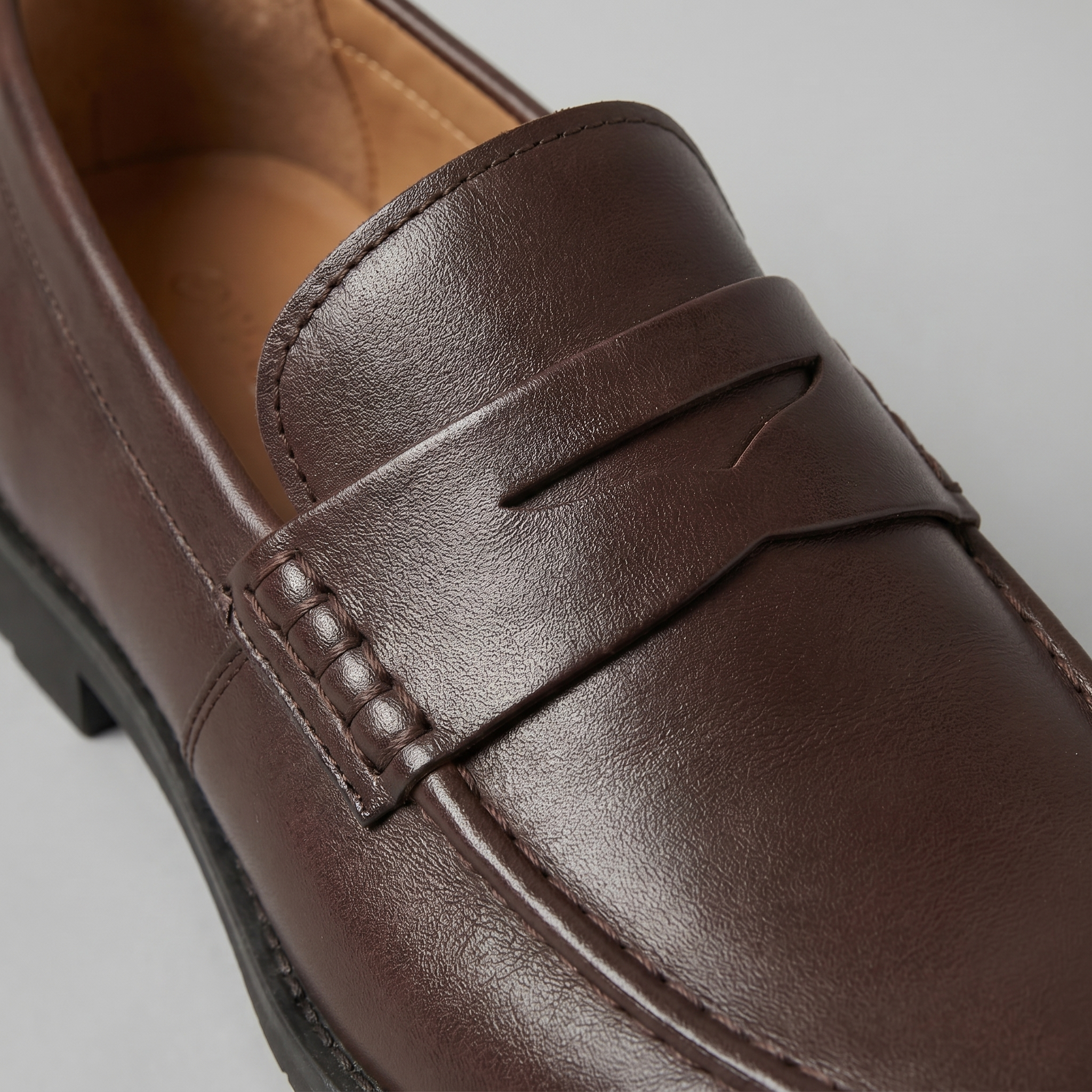 Herren Leder-Look Penny-Loafer