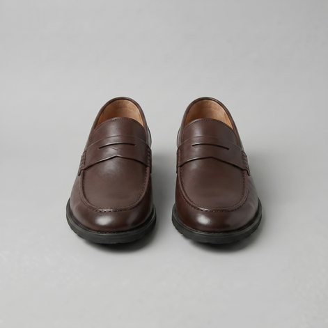 Herren Leder-Look Penny-Loafer