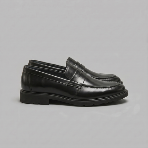 Herren Leder-Look Penny-Loafer