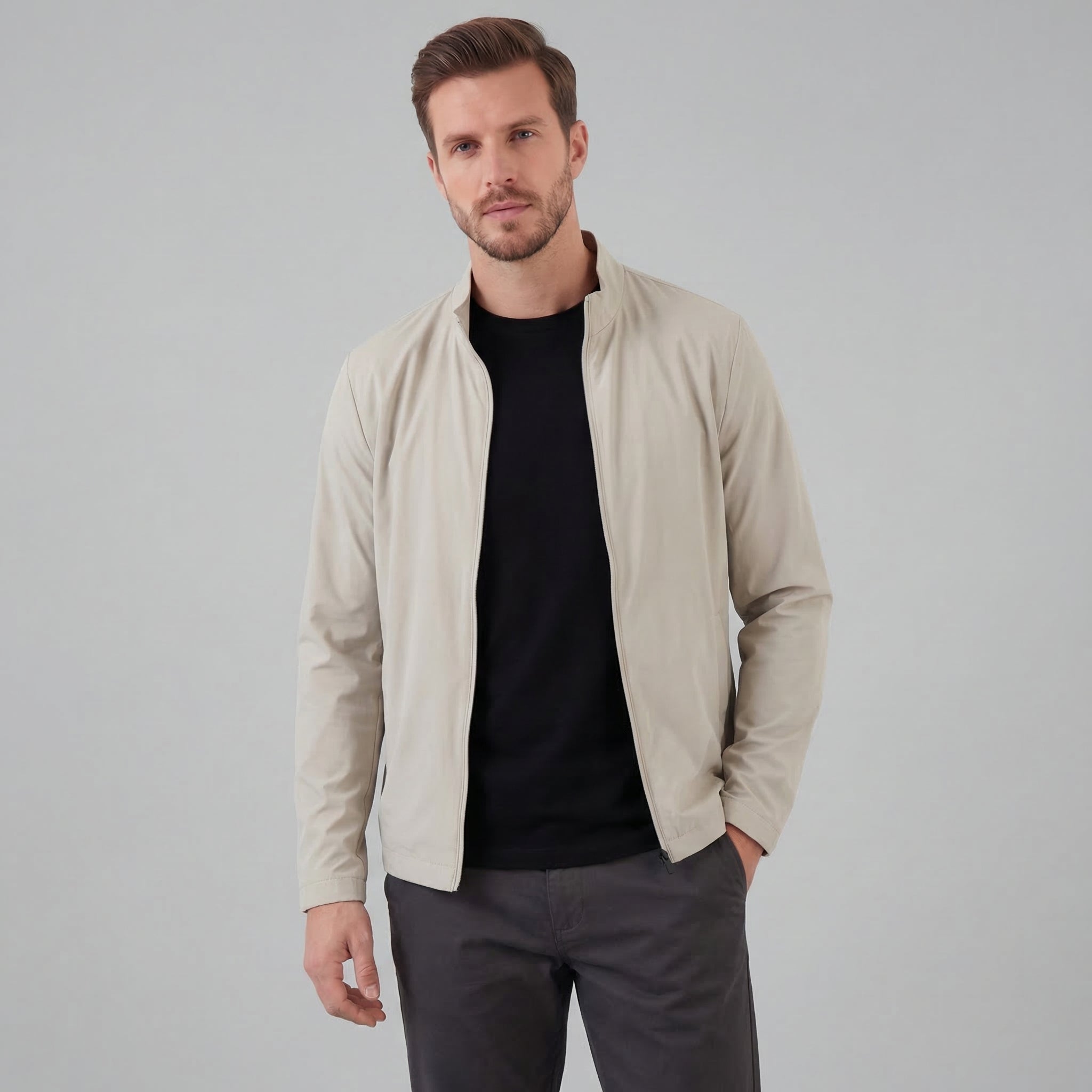 Herren Leichte Frühlingsjacke Mittellang Übergangsjacke