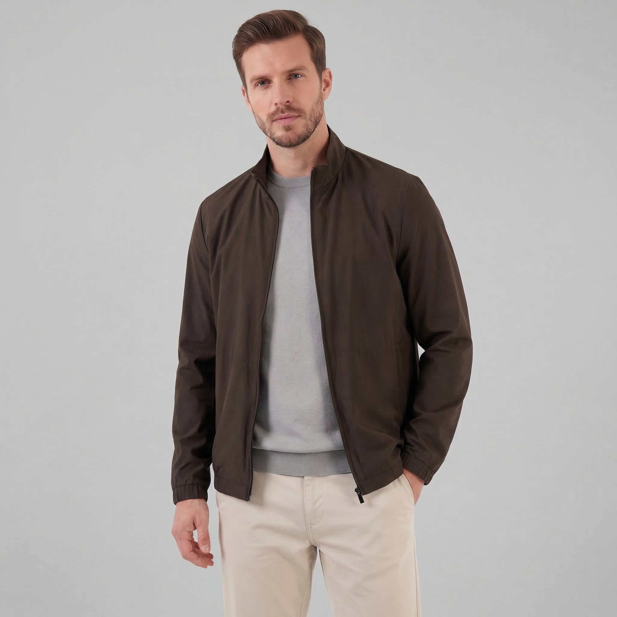 Herren Leichte Frühlingsjacke Mittellang Übergangsjacke