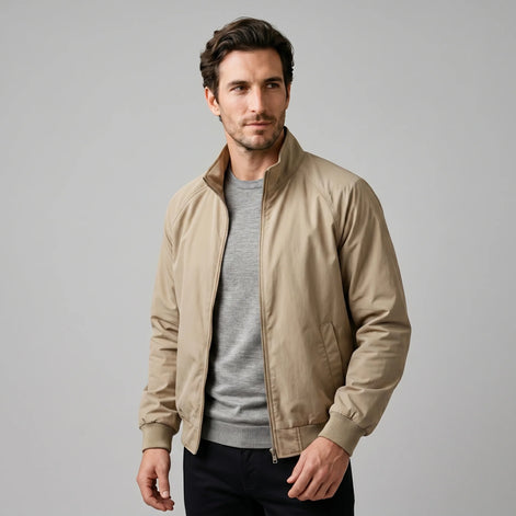 Herren Leichte Harrington-Jacke mit Stehkragen